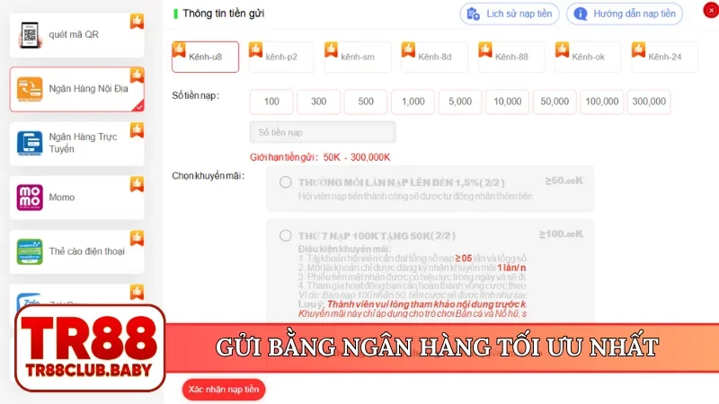 Gửi bằng ngân hàng tối ưu nhất